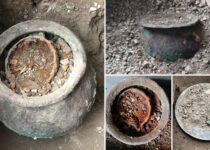 Evidence of Fresco Painting Discovered at Library House in Pompeii