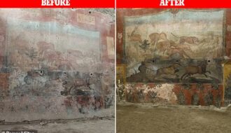 Pompeii: Scientists use lasers to remove stains on 2,000-year-old fresco in the House of the Ceii