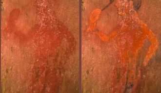 Figure that looked like a 'red blob' in a 2,500-year-old Etruscan tomb painting is revealed