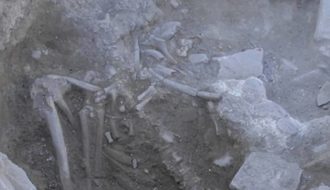 Skeletons of a young man and a dog killed by a TSUNAMI in 1600 BC were discovered in Turkey by archaeologists