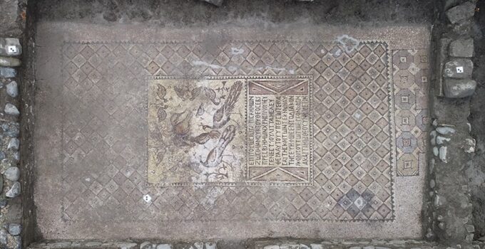 A mosaic made by the freed slave to thank God was found in the church excavation