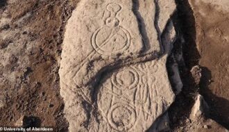 Mysterious Pictish stone is found in a farmer's field in Angus featuring abstract symbols