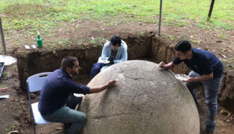 Six Ancient Stone Spheres from Diquís Delta in Costa Rica Excavated